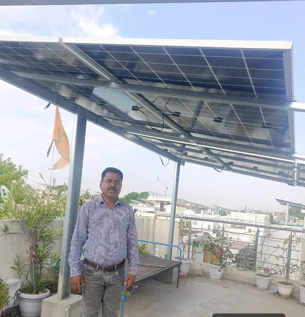 Kamlesh Kumar Jain with the 5 kW system