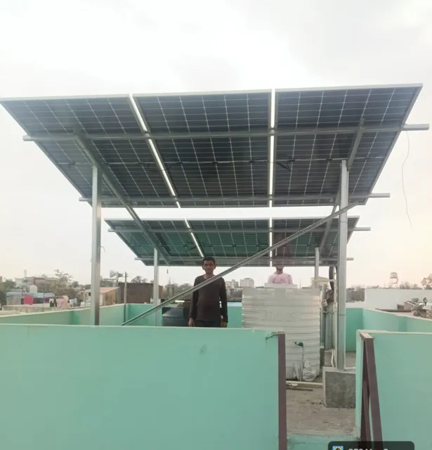 Rajeev Kumar Rawat with the 3 kW system