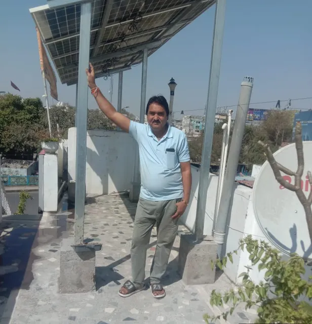 Seetasaran Soni with the 3 kW system